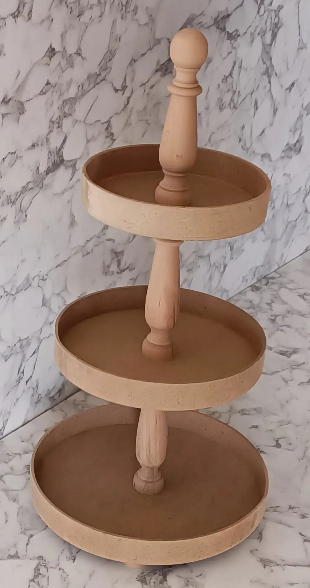 Hobi Adn 90196 3 KAT Sunumluk Set Çerez Meyve Pasta Ahşap MDF Kay