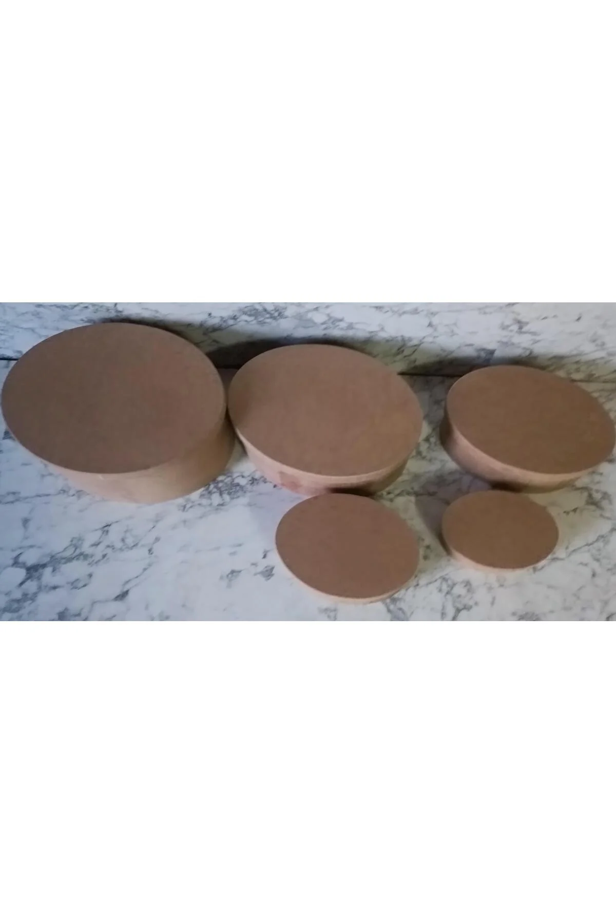 Hobi Adn 90197 5'li Kutu Set Oval Ahşap HAM MDF Maşuka Özellik MODEL El Yapım - Görsel 3