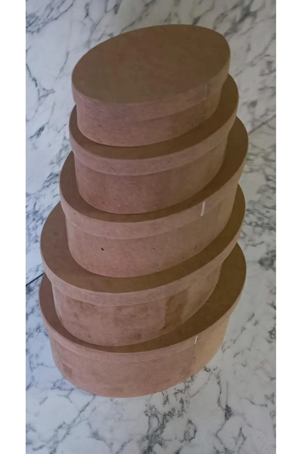 Hobi Adn 90197 5'li Kutu Set Oval Ahşap HAM MDF Maşuka Özellik MODEL El Yapım - Görsel 8