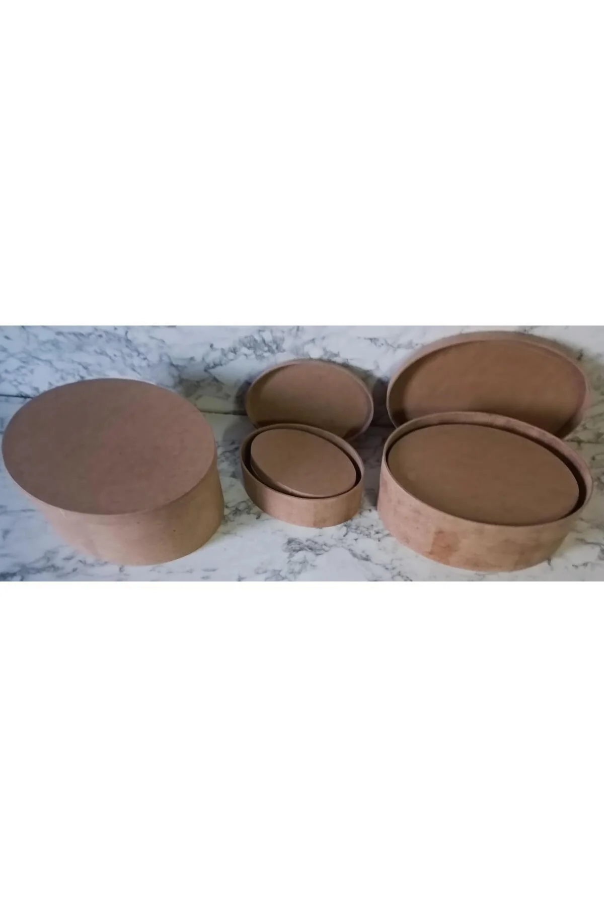 Hobi Adn 90197 5'li Kutu Set Oval Ahşap HAM MDF Maşuka Özellik MODEL El Yapım - Görsel 6