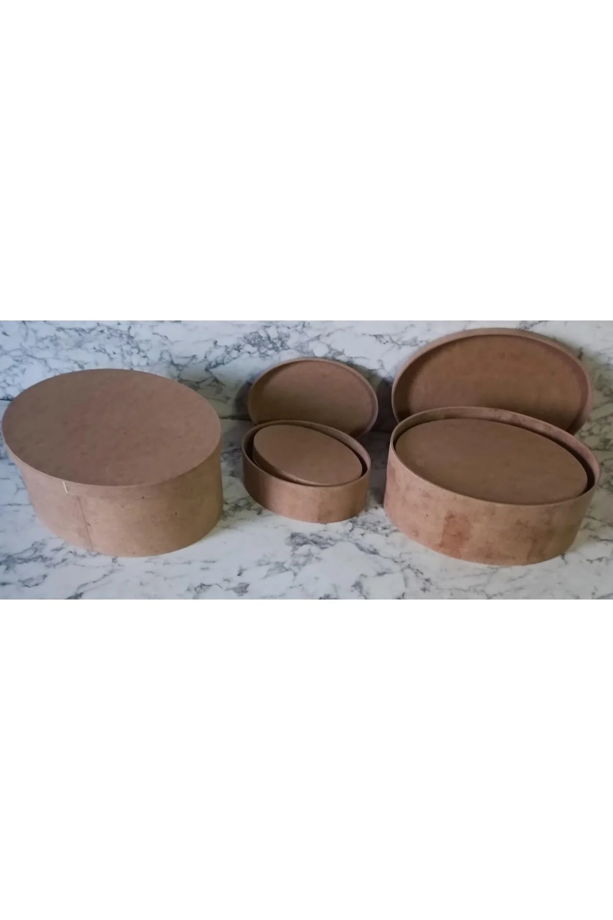Hobi Adn 90197 5'li Kutu Set Oval Ahşap HAM MDF Maşuka Özellik MODEL El Yapım - Görsel 7