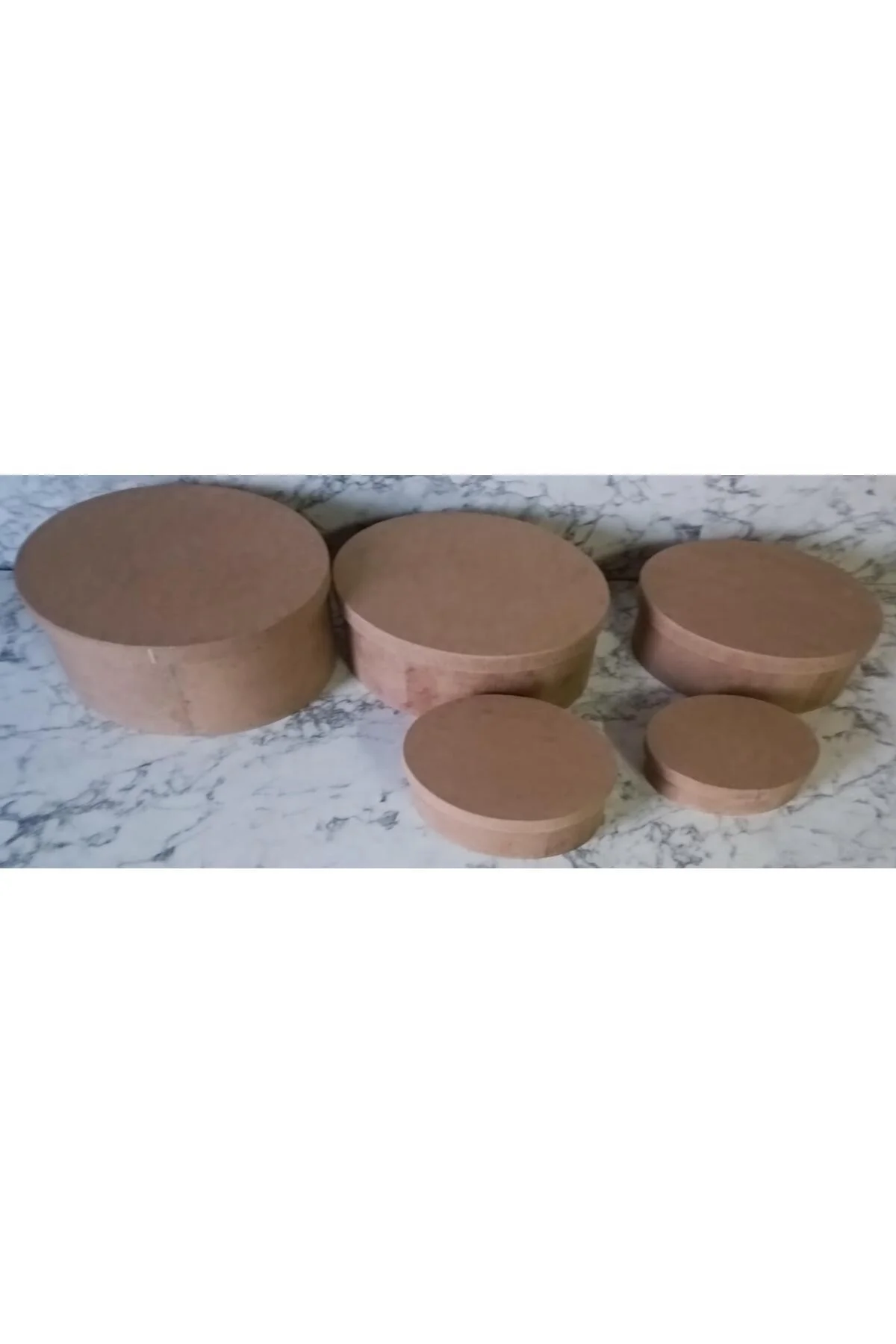 Hobi Adn 90197 5'li Kutu Set Oval Ahşap HAM MDF Maşuka Özellik MODEL El Yapım - Görsel 4