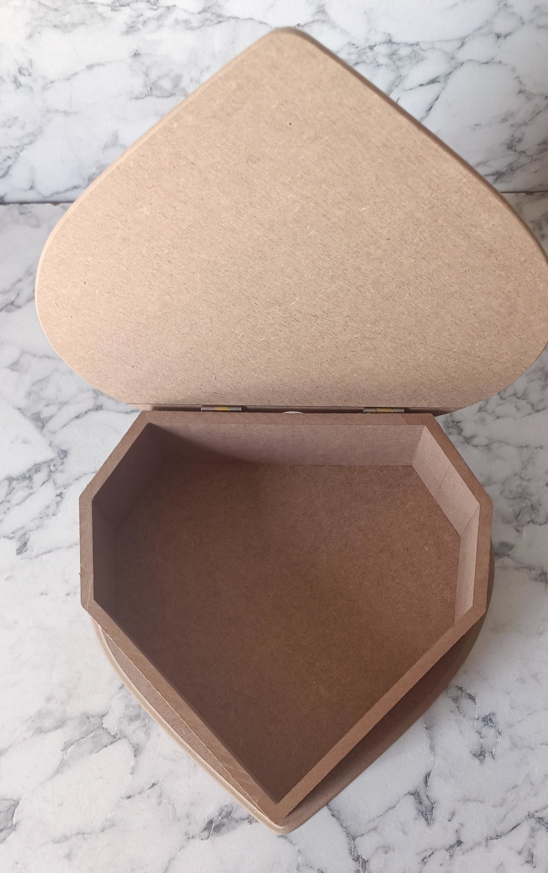 Hobi Adn 90200 Kalp Kutu Ahşap MDF HAM Model El Yapım