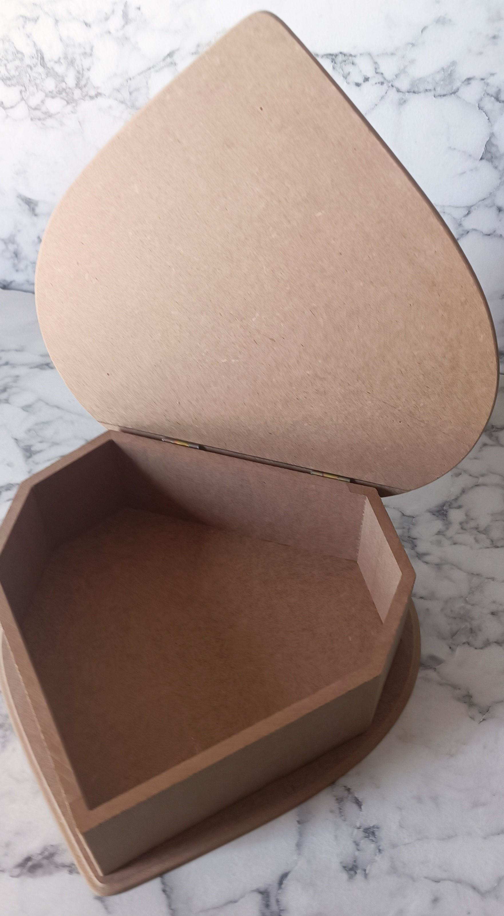 Hobi Adn 90200 Kalp Kutu Ahşap MDF HAM Model El Yapım