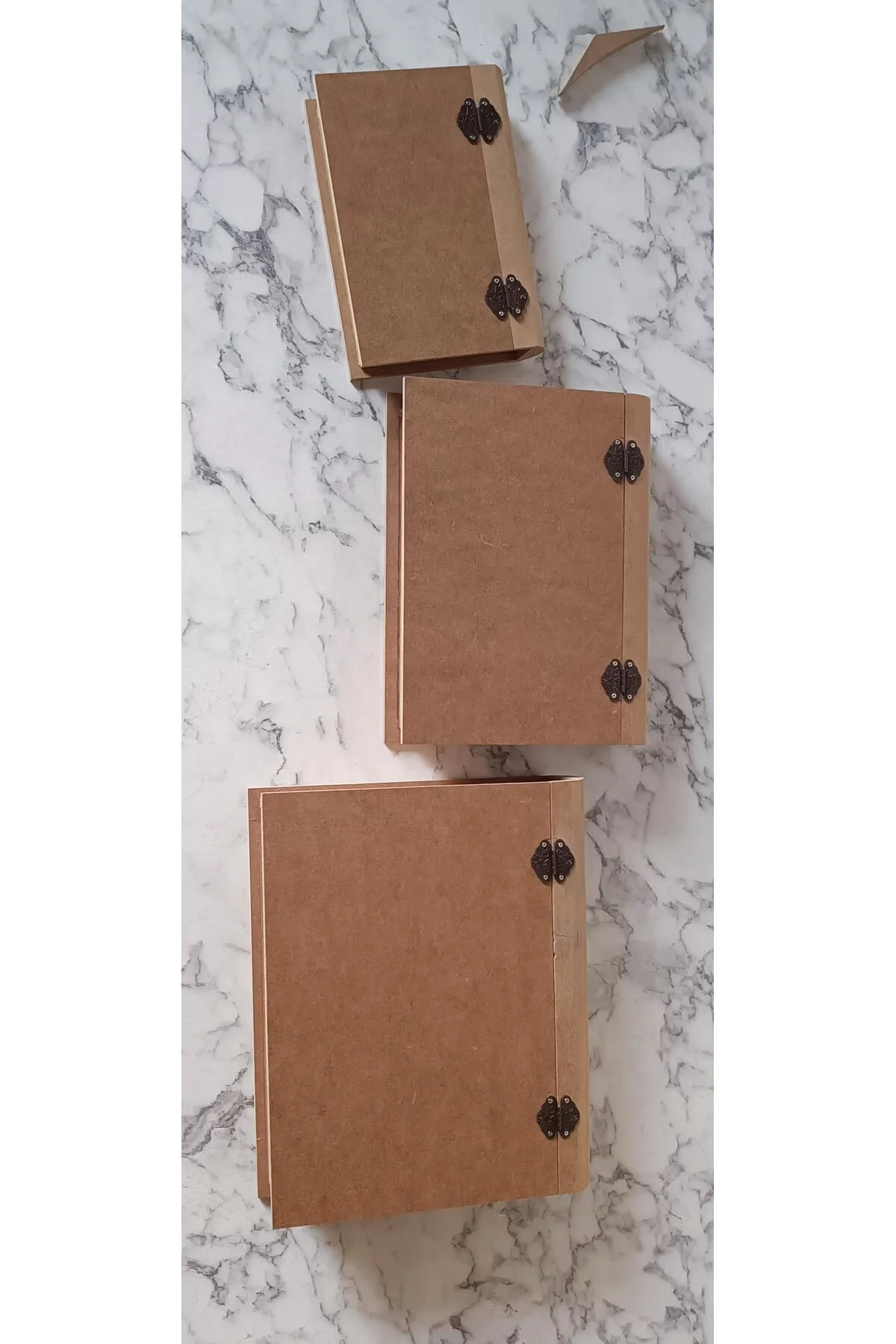 Hobi Adn 90203 Kitap Kutu 3'LÜ Set Ahşap MDF HAM Ankara Siteler Ürünü El Yapım - Görsel 2