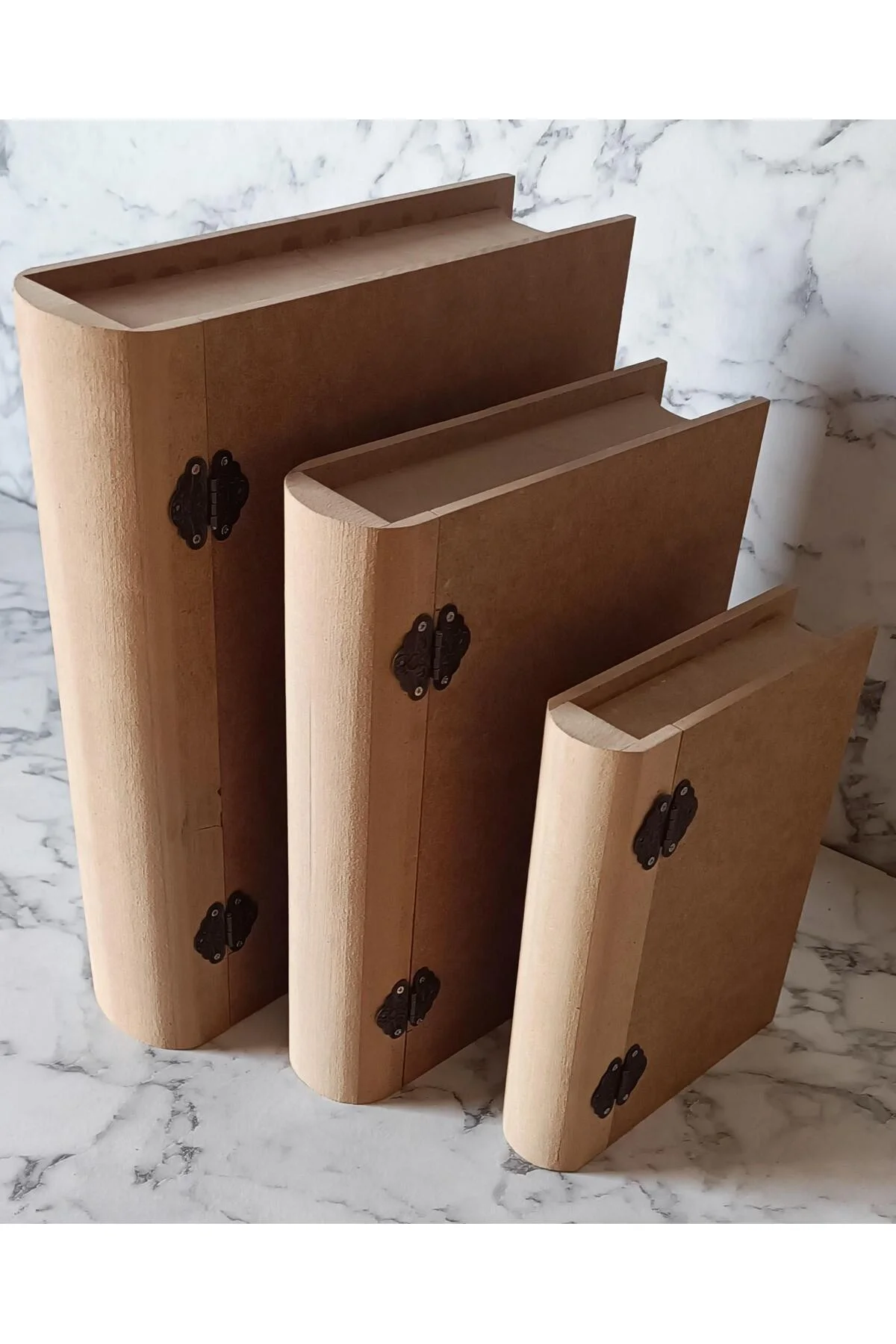 Hobi Adn 90203 Kitap Kutu 3'LÜ Set Ahşap MDF HAM Ankara Siteler Ürünü El Yapım - Görsel 7