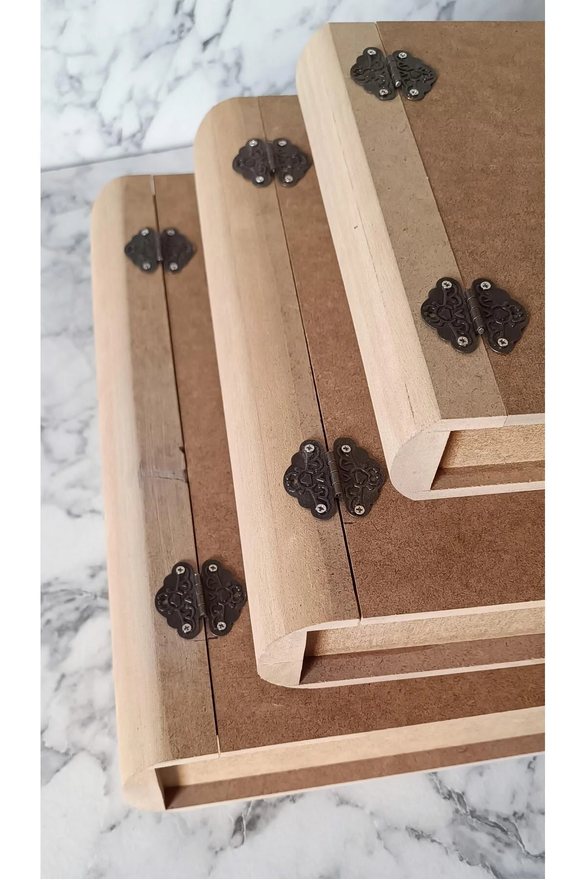 Hobi Adn 90203 Kitap Kutu 3'LÜ Set Ahşap MDF HAM Ankara Siteler Ürünü El Yapım - Görsel 8