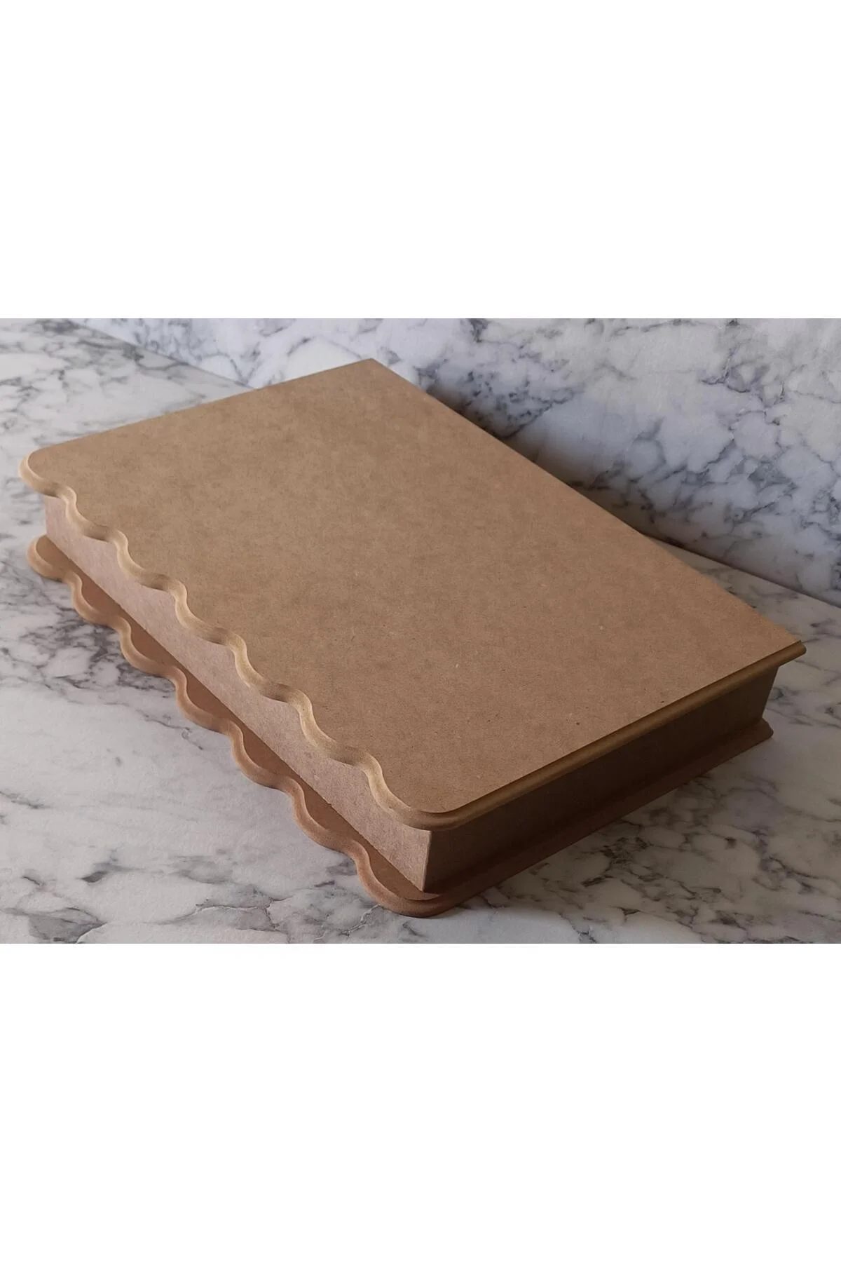 Hobi Adn 90204 Kutu Ahşap HAM MDF Dalgalı Kenar 4 Bölme Kutuda Sevk El Yapım - Görsel 3