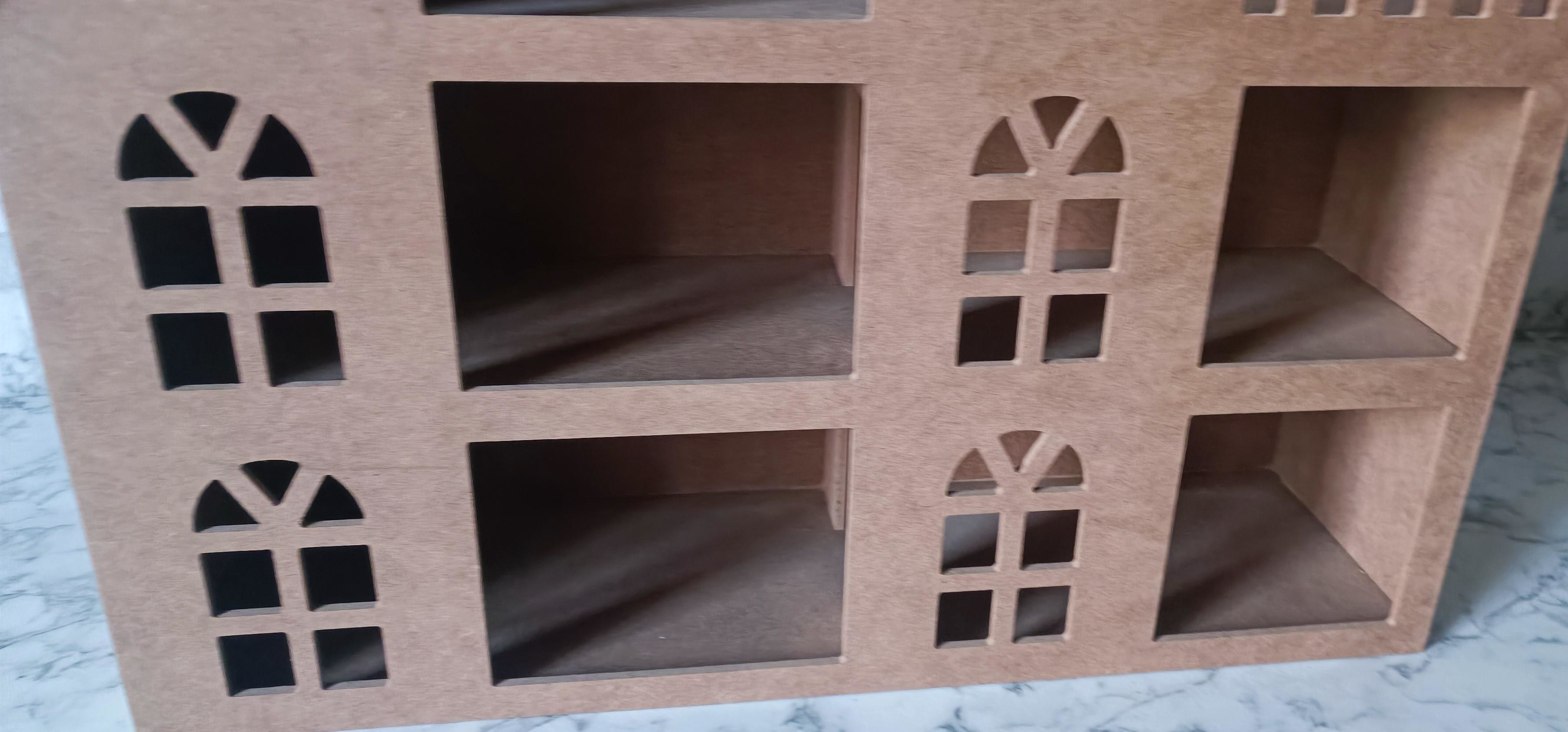 Hobi Adn 90208 Oyuncak Ev 3 Katlı Windows Penceri MODEL Ahşap MDF
