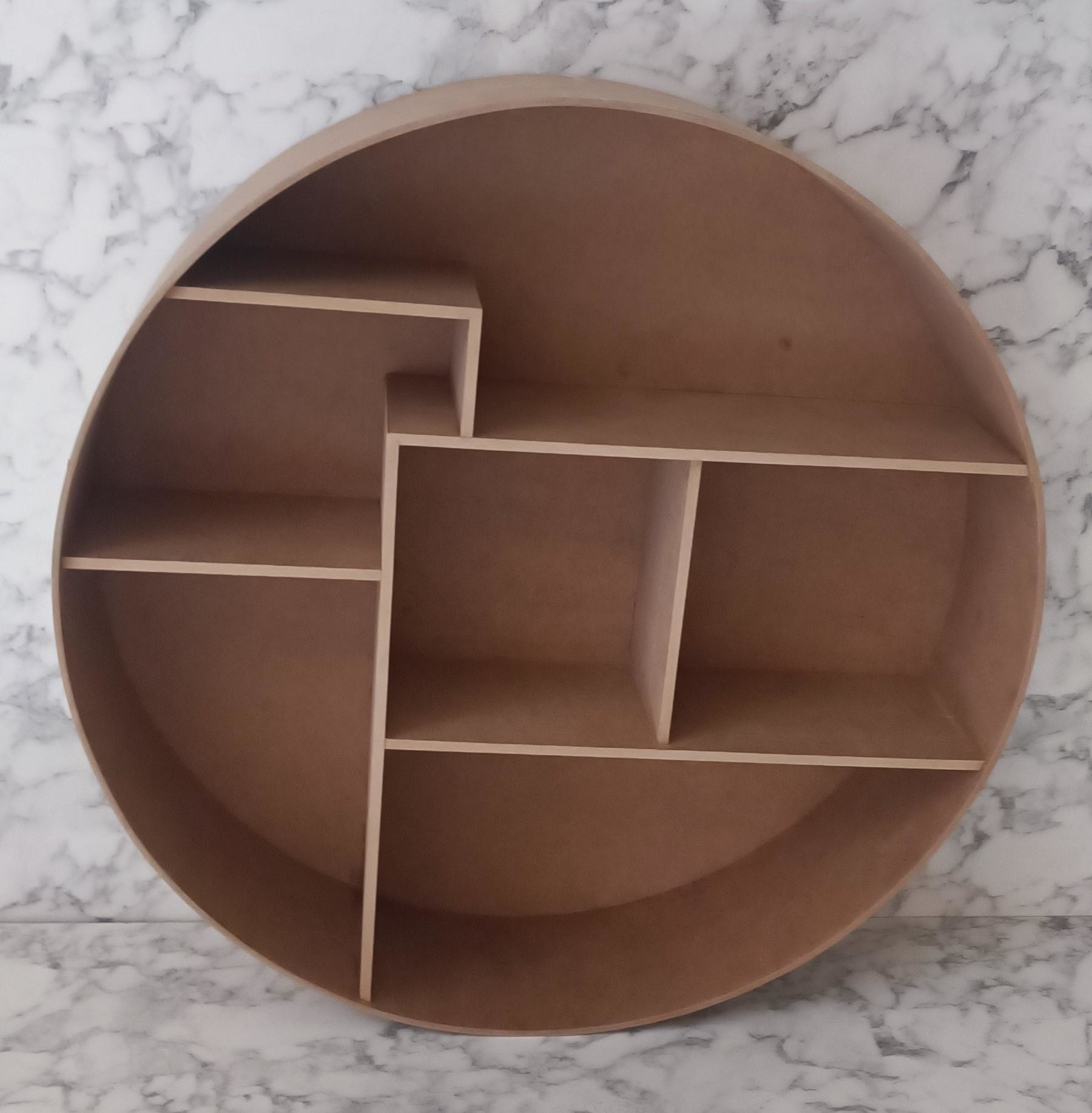 Hobi Adn 90212 Yuvarlak Raf KİTAPLIK Terek Ahşap MDF HAM Kutu Sev