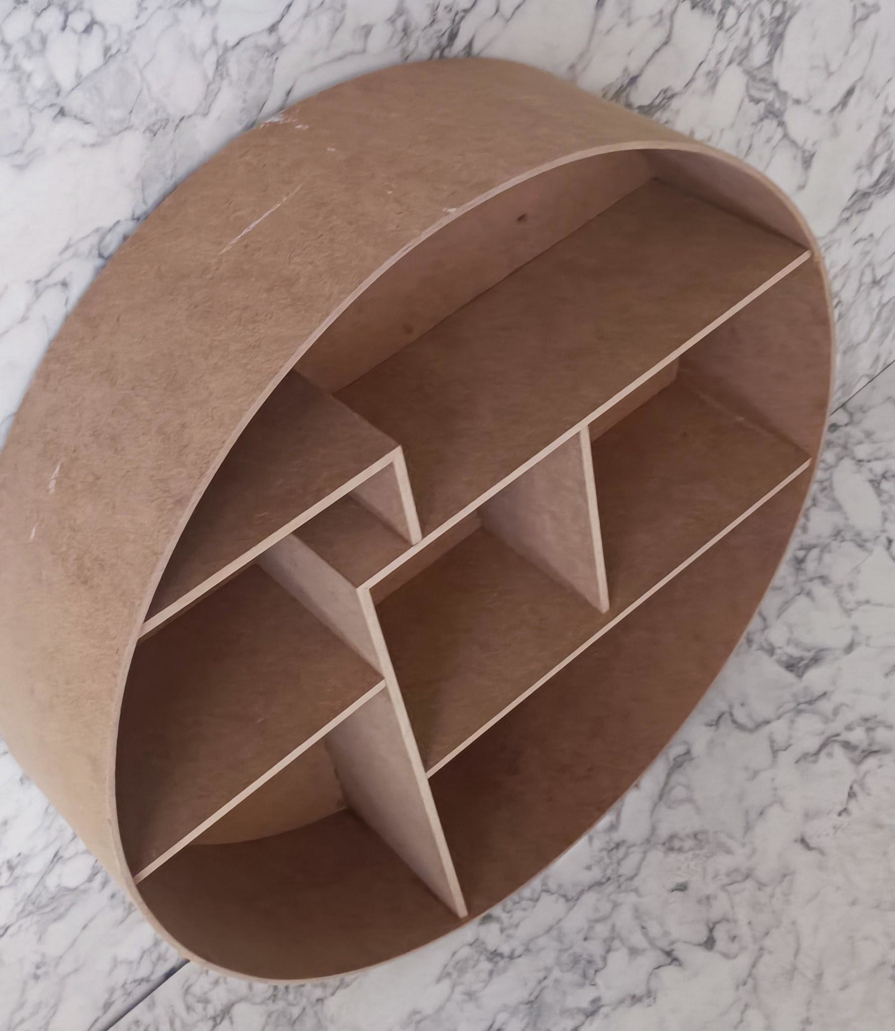 Hobi Adn 90212 Yuvarlak Raf KİTAPLIK Terek Ahşap MDF HAM Kutu Sev