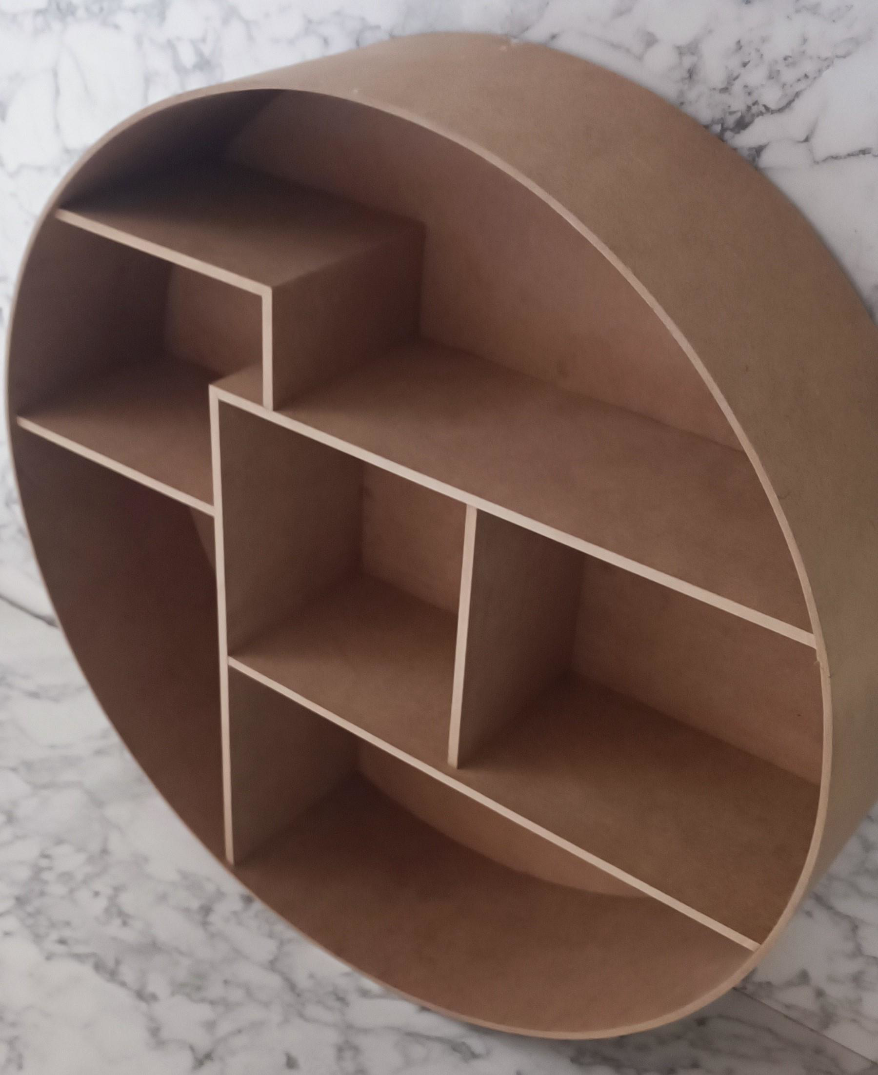 Hobi Adn 90212 Yuvarlak Raf KİTAPLIK Terek Ahşap MDF HAM Kutu Sev