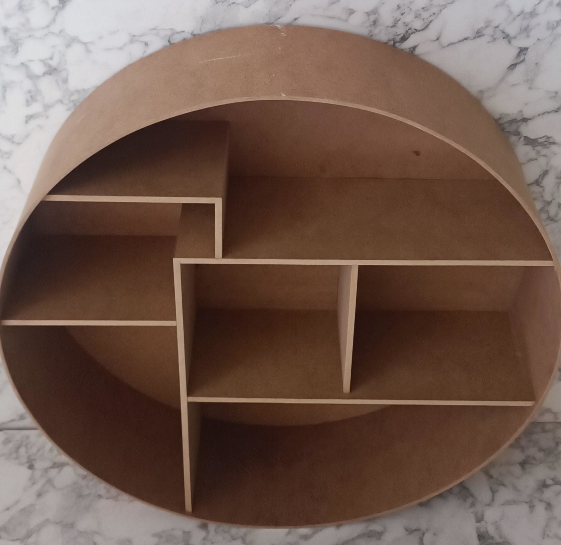 Hobi Adn 90212 Yuvarlak Raf KİTAPLIK Terek Ahşap MDF HAM Kutu Sev