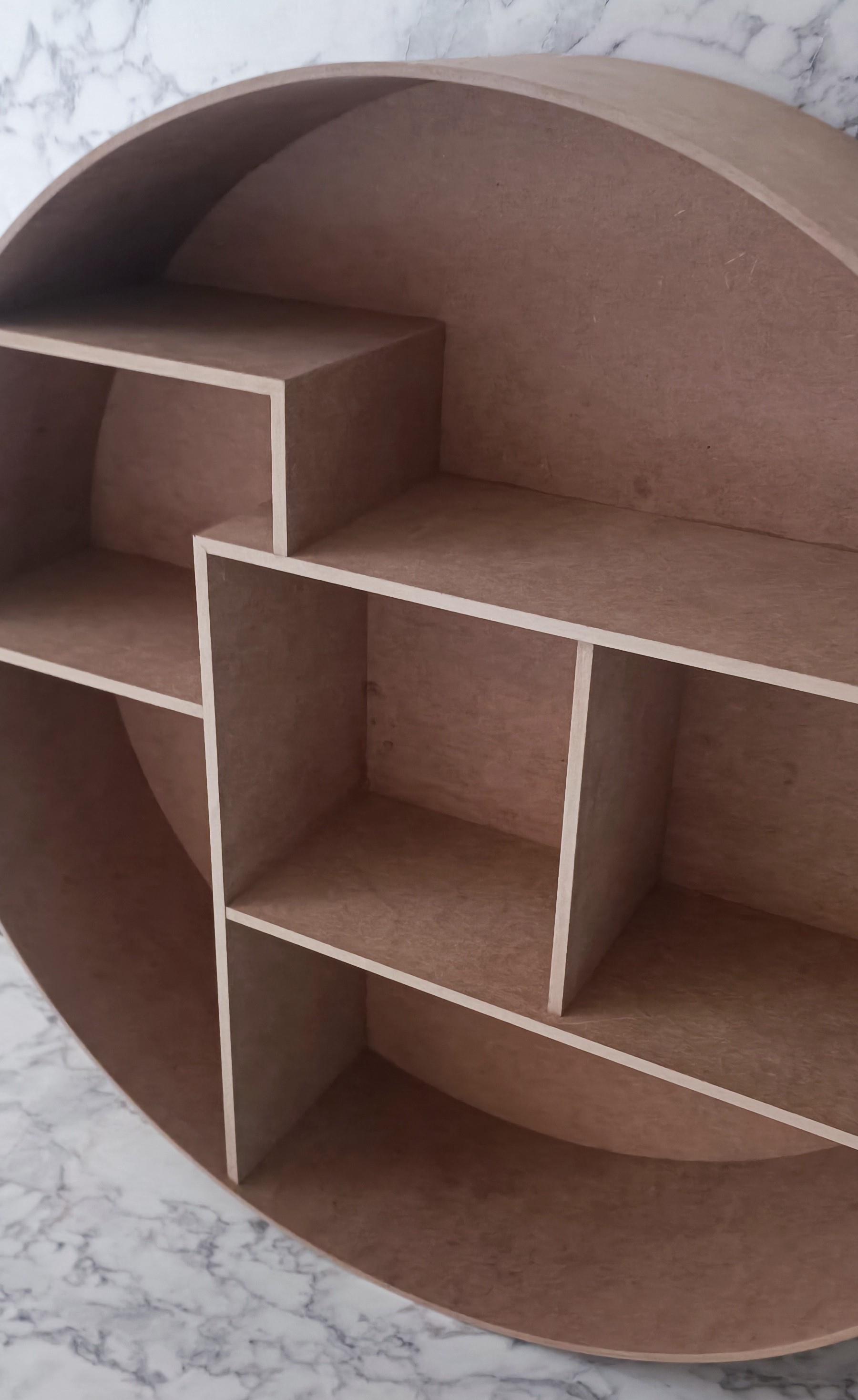 Hobi Adn 90212 Yuvarlak Raf KİTAPLIK Terek Ahşap MDF HAM Kutu Sev