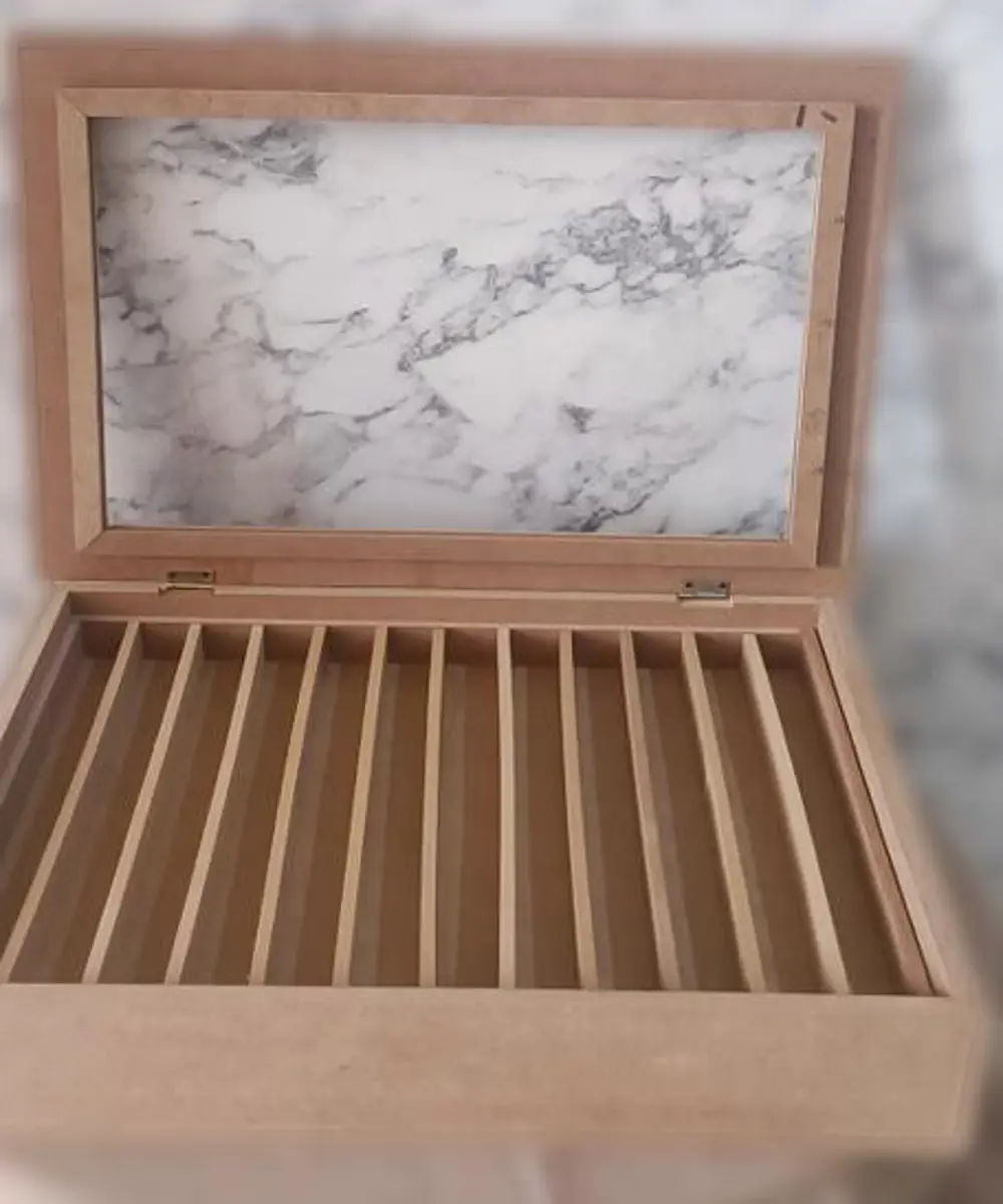 Hobi Adn 90224 Dekoratif TESBİH Kutu Ahşap MDF HAM CNC Kesim Çift