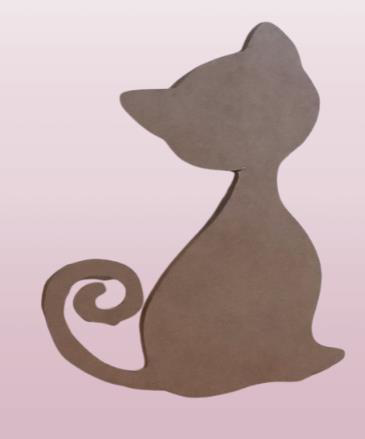 Hobi Adn 90227 Dekoratif Pano Kedi CNC Kesim Ahşap HAM MDF MODEL 