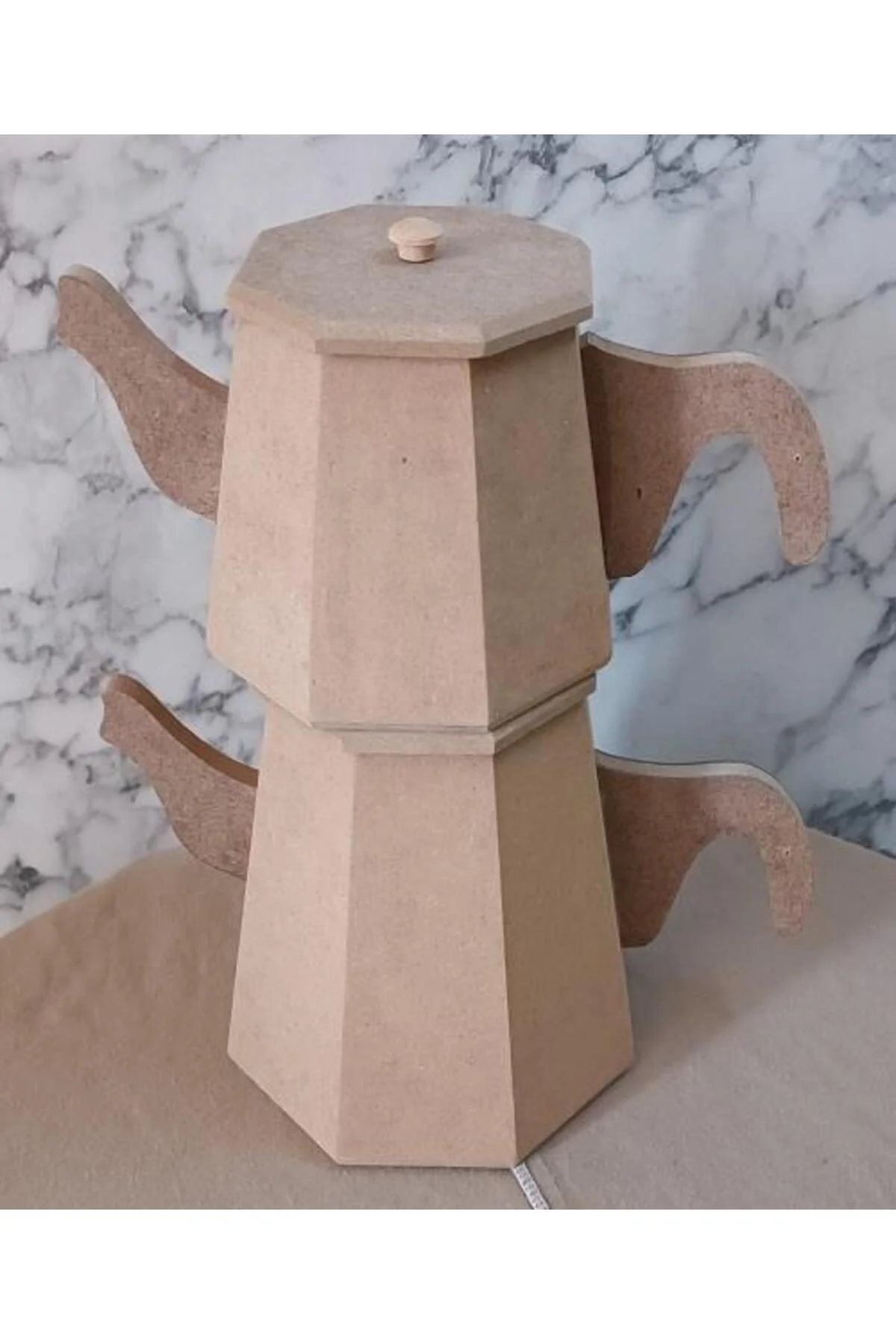 Hobi Adn 90229 Dekoratif Çaydanlık CNC Kesim Ahşap MDF HAM MODEL El Yapım - Görsel 7