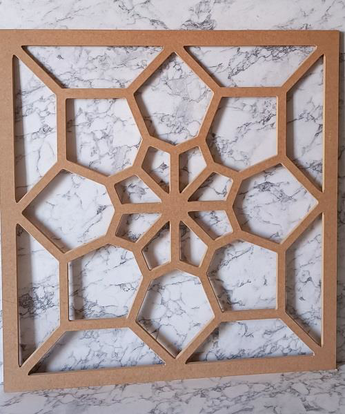 Hobi Adn 90230 Dekoratif Çerçeve Çiçek Motifli Ahşap MDF HAM CNC 