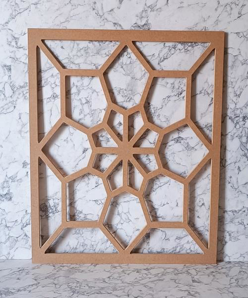 Hobi Adn 90230 Dekoratif Çerçeve Çiçek Motifli Ahşap MDF HAM CNC 