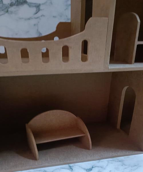 Hobi Adn 90231 Dekoratif Çocuk Oyuncak Ev Ahşap MDF HAM CNC Kesim