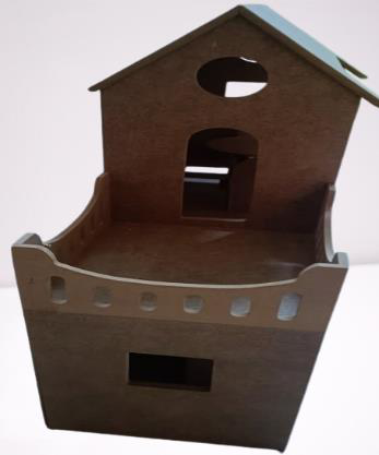 Hobi Adn 90231 Dekoratif Çocuk Oyuncak Ev Ahşap MDF HAM CNC Kesim