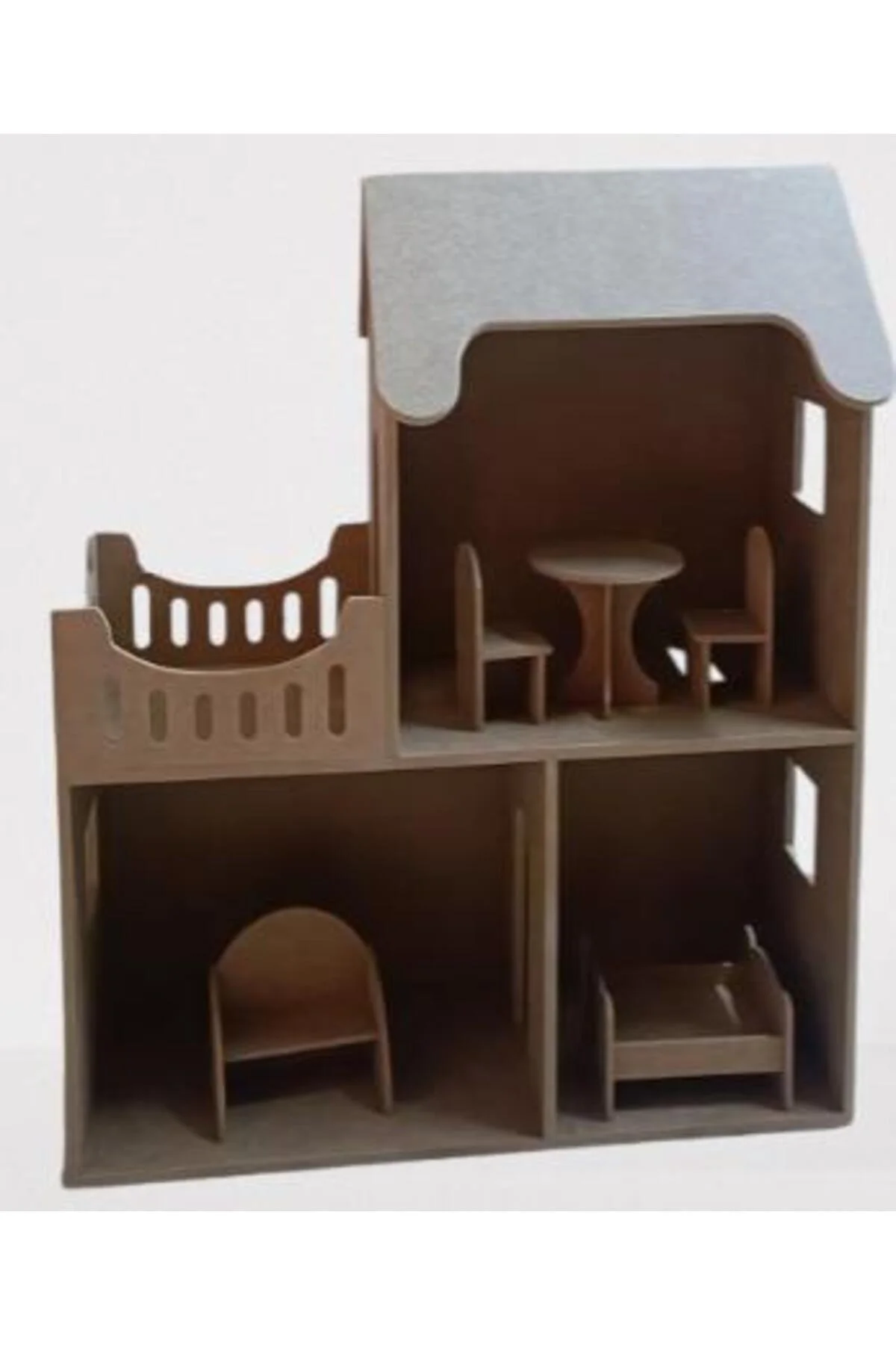 Hobi Adn 90231 Dekoratif Çocuk Oyuncak Ev Ahşap MDF HAM CNC Kesim El Yapım - Görsel 4