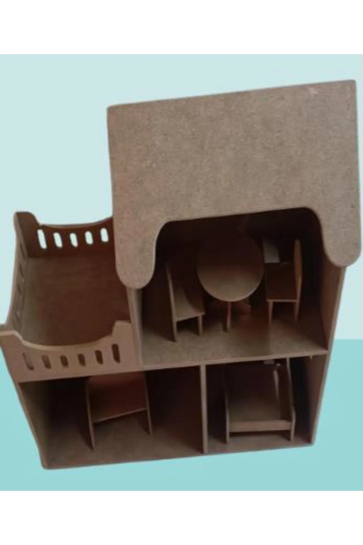 Hobi Adn 90231 Dekoratif Çocuk Oyuncak Ev Ahşap MDF HAM CNC Kesim El Yapım - Görsel 3