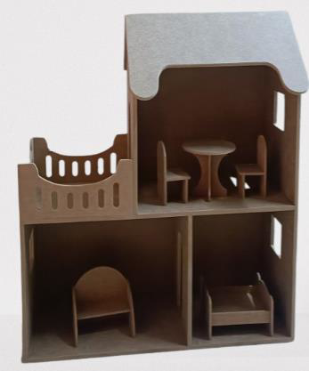 Hobi Adn 90231 Dekoratif Çocuk Oyuncak Ev Ahşap MDF HAM CNC Kesim