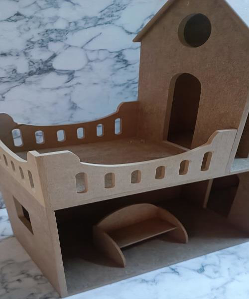 Hobi Adn 90231 Dekoratif Çocuk Oyuncak Ev Ahşap MDF HAM CNC Kesim