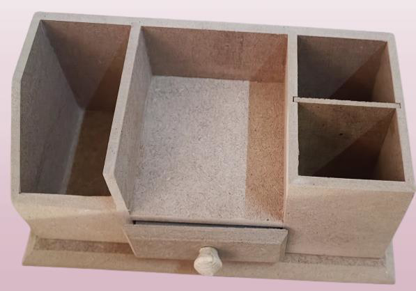 Hobi Adn 90238 Dekoratif Kalemlik Tek Çekm Ahşap MDF HAM CNC Kesi