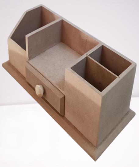 Hobi Adn 90238 Dekoratif Kalemlik Tek Çekm Ahşap MDF HAM CNC Kesi
