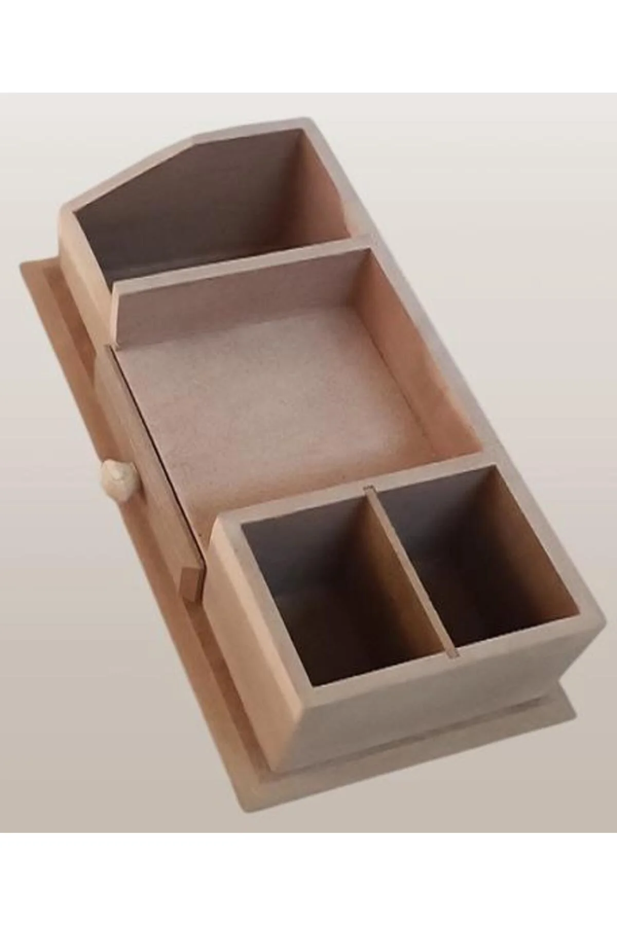 Hobi Adn 90238 Dekoratif Kalemlik Tek Çekm Ahşap MDF HAM CNC Kesim MODEL El Yapım - Görsel 5