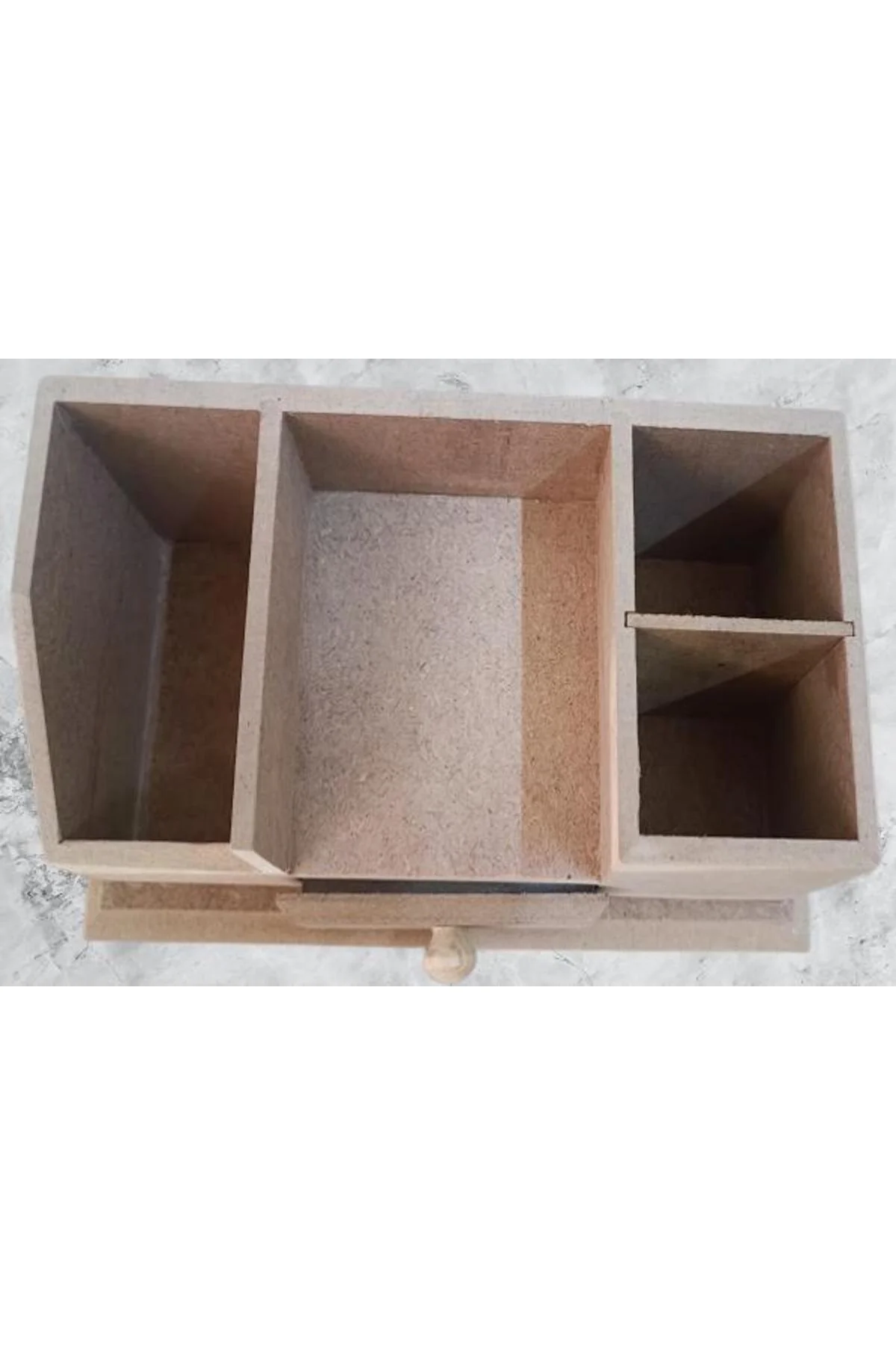 Hobi Adn 90238 Dekoratif Kalemlik Tek Çekm Ahşap MDF HAM CNC Kesim MODEL El Yapım - Görsel 2