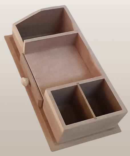 Hobi Adn 90238 Dekoratif Kalemlik Tek Çekm Ahşap MDF HAM CNC Kesi