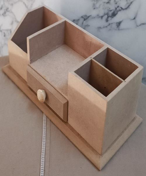 Hobi Adn 90238 Dekoratif Kalemlik Tek Çekm Ahşap MDF HAM CNC Kesi