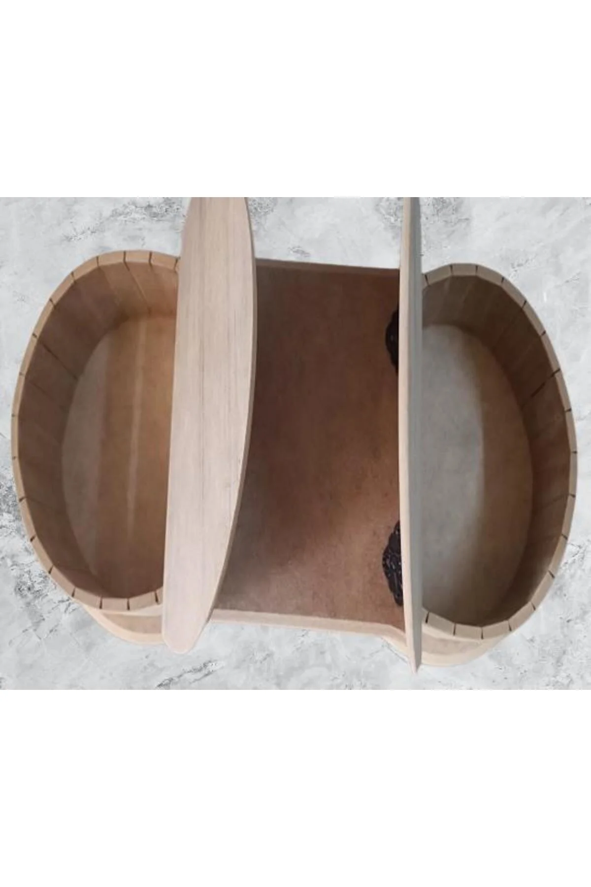 Hobi Adn 90239 Dekoratif Kapaklı Kutu Tek Çekmece Ahşap MDF HAM MODEL El Yapım - Görsel 3