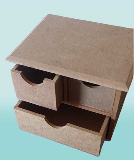 Hobi Adn 90241 Dekoratif Makyaj Kutusu 3 Çekmece Ahşap MDF HAM El