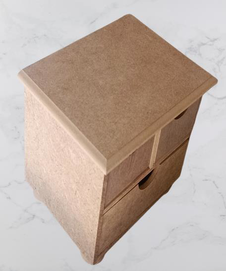 Hobi Adn 90241 Dekoratif Makyaj Kutusu 3 Çekmece Ahşap MDF HAM El