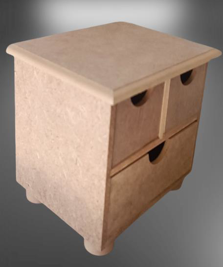 Hobi Adn 90241 Dekoratif Makyaj Kutusu 3 Çekmece Ahşap MDF HAM El