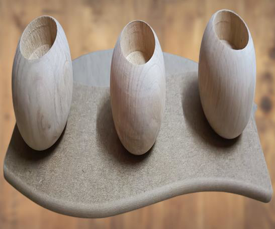 Hobi Adn 90243 Dekoratif Mumluk Ahşap MDF HAM CNC Kesim 3lü El Ya