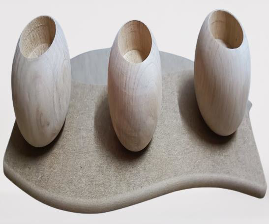 Hobi Adn 90243 Dekoratif Mumluk Ahşap MDF HAM CNC Kesim 3lü El Ya