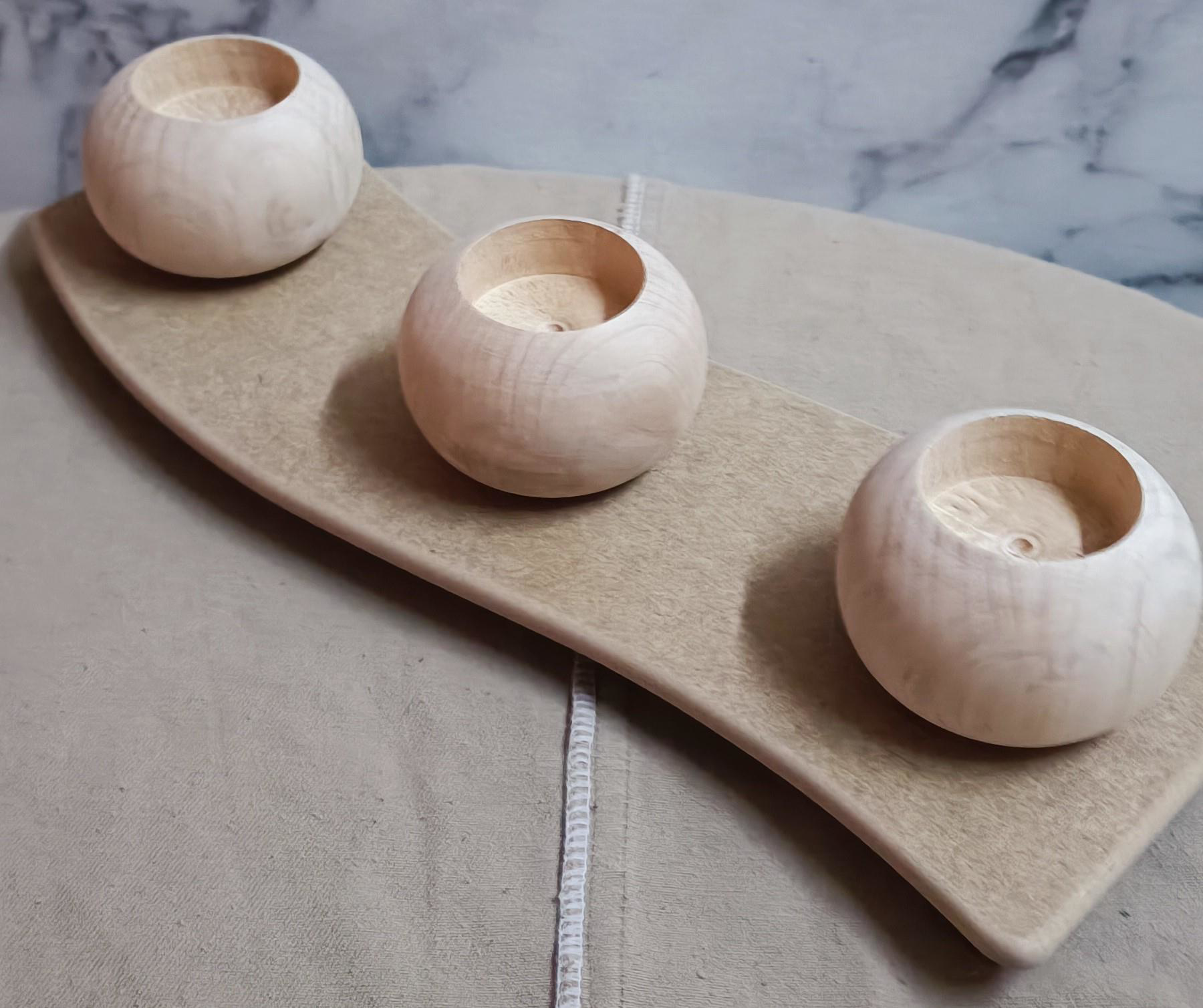 Hobi Adn 90243 Dekoratif Mumluk Ahşap MDF HAM CNC Kesim 3lü El Ya