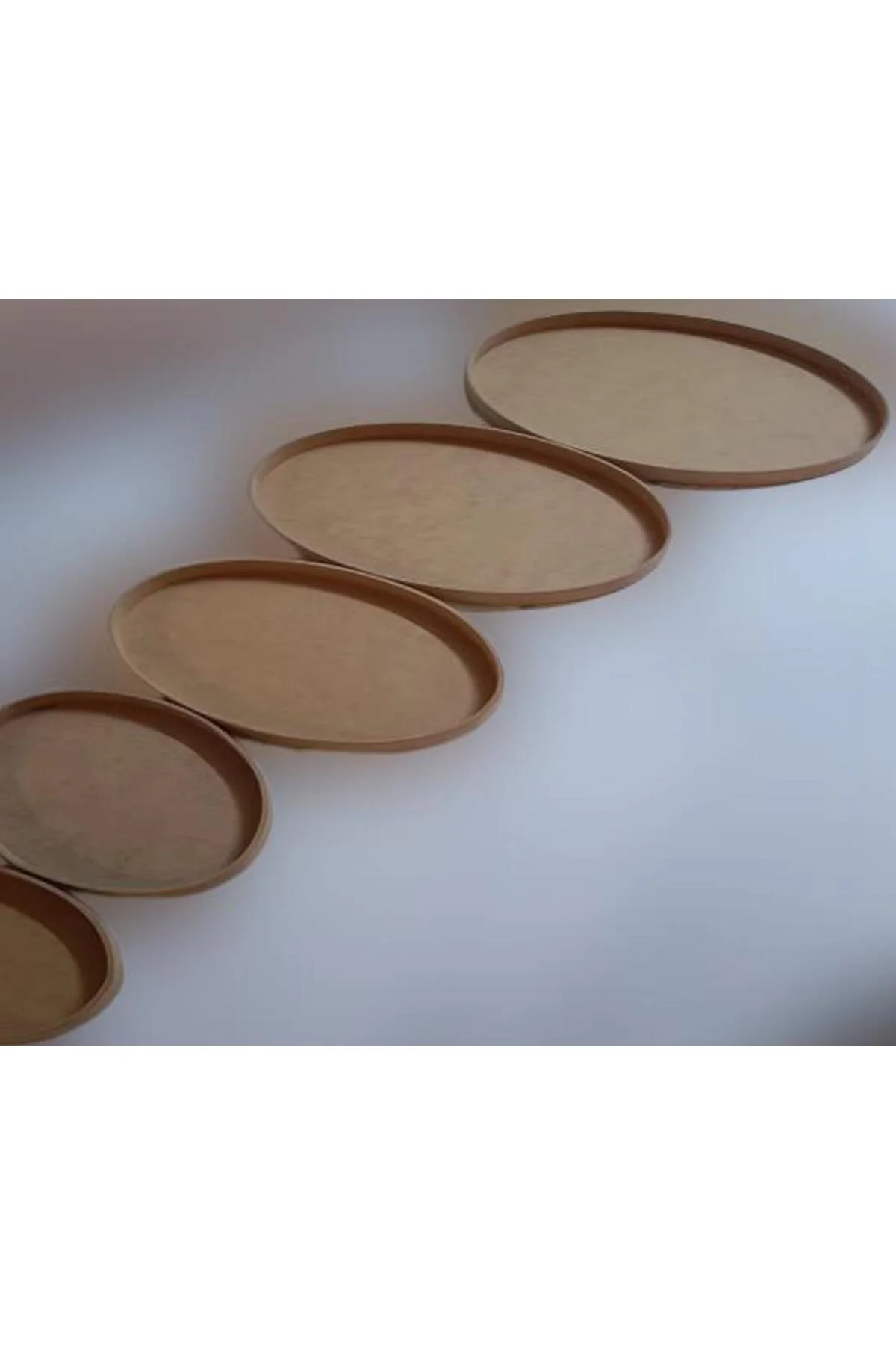 Hobi Adn 90245 Dekoratif Oval Tepsi Pano 5 Adet CNC Kesim Ahşap MDF HAM El Yapım - Görsel 2