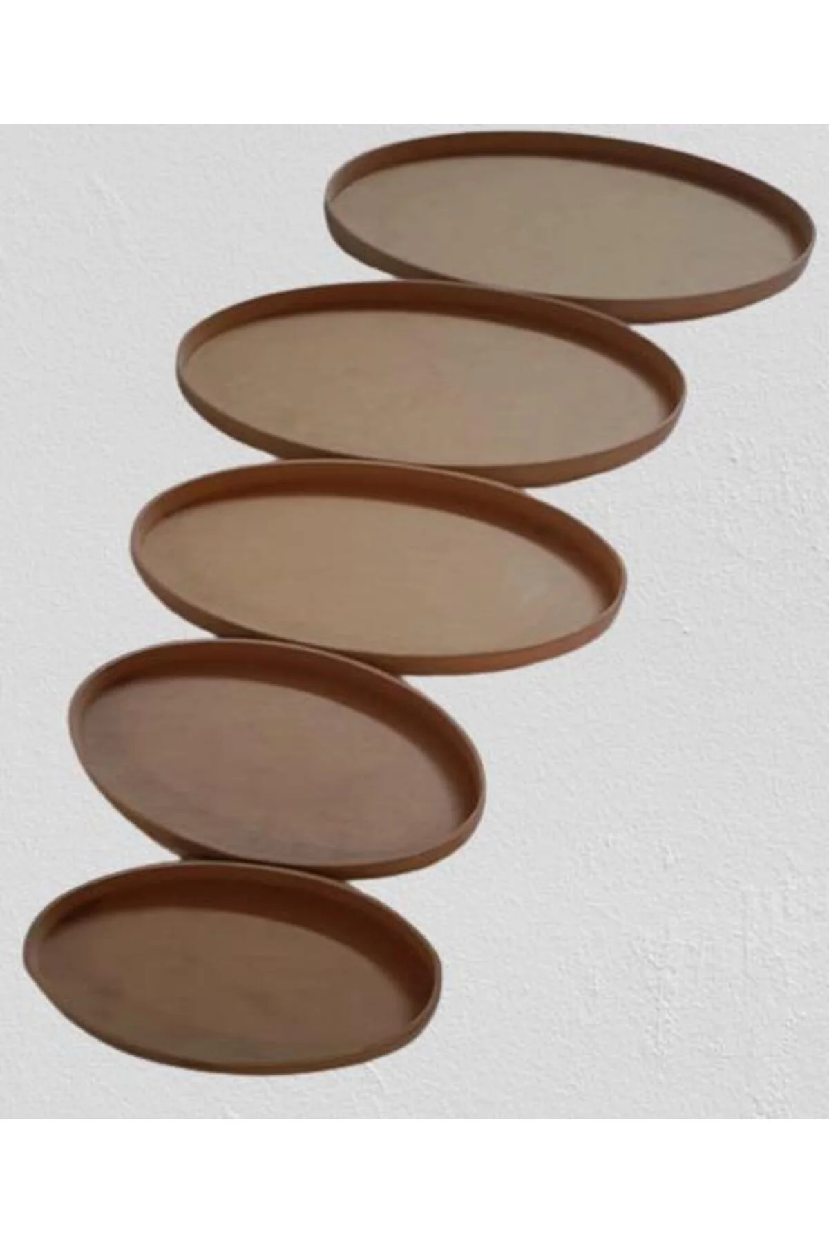 Hobi Adn 90245 Dekoratif Oval Tepsi Pano 5 Adet CNC Kesim Ahşap MDF HAM El Yapım - Görsel 3