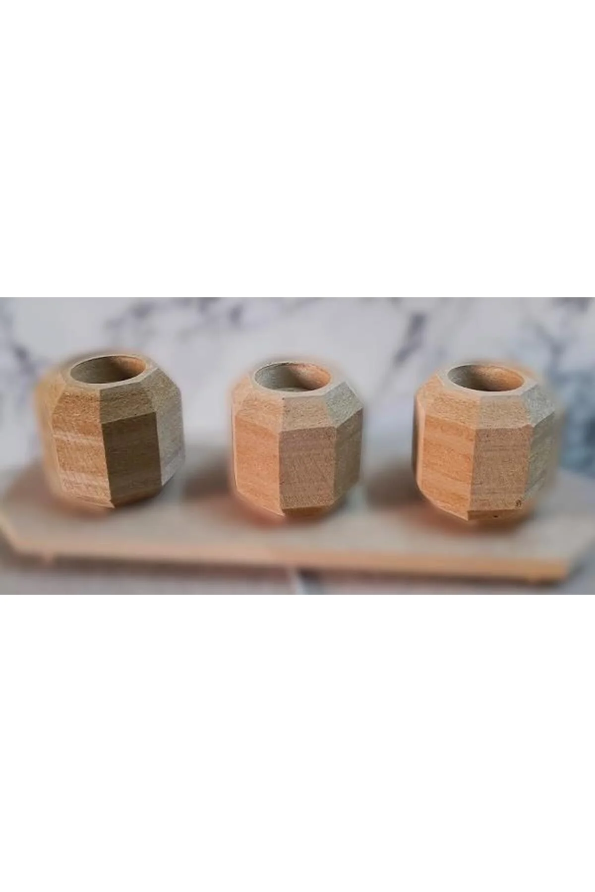 Hobi Adn 90247 Dekoratif Sekizgen Mumluk Ahşap MDF HAM CNC Kesim MODEL El Yapım - Görsel 8