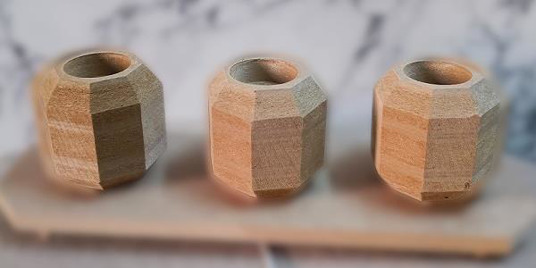 Hobi Adn 90247 Dekoratif Sekizgen Mumluk Ahşap MDF HAM CNC Kesim 