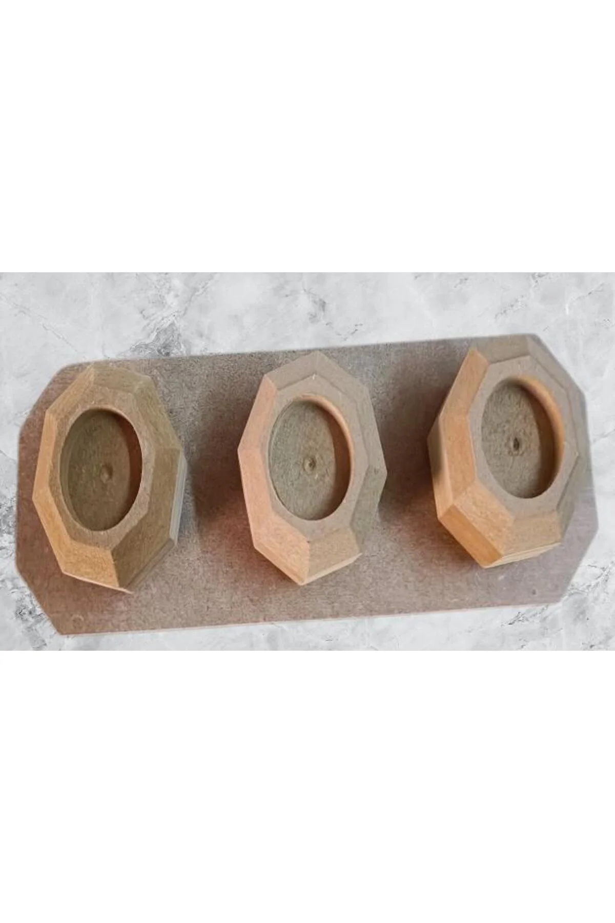 Hobi Adn 90247 Dekoratif Sekizgen Mumluk Ahşap MDF HAM CNC Kesim MODEL El Yapım - Görsel 6
