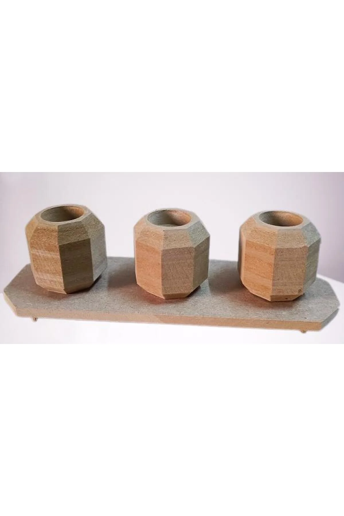 Hobi Adn 90247 Dekoratif Sekizgen Mumluk Ahşap MDF HAM CNC Kesim MODEL El Yapım - Görsel 7