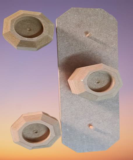 Hobi Adn 90247 Dekoratif Sekizgen Mumluk Ahşap MDF HAM CNC Kesim 