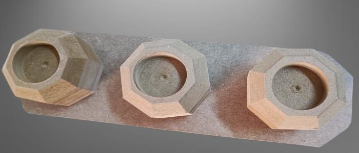 Hobi Adn 90247 Dekoratif Sekizgen Mumluk Ahşap MDF HAM CNC Kesim 